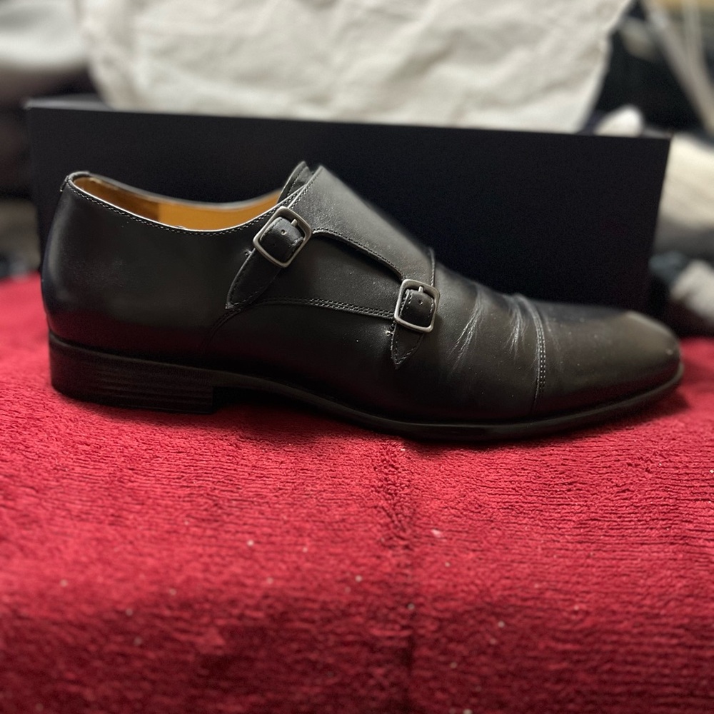 Warfield & Grand Black Double Monk Strap Oxfords